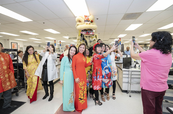 Crystal employees celebrating the Chinese New Year